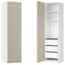 Шкаф распашной Байонна латте 60х232,2х54,5 с 3 полками и 3 ящиками ЛДСП каркас белый